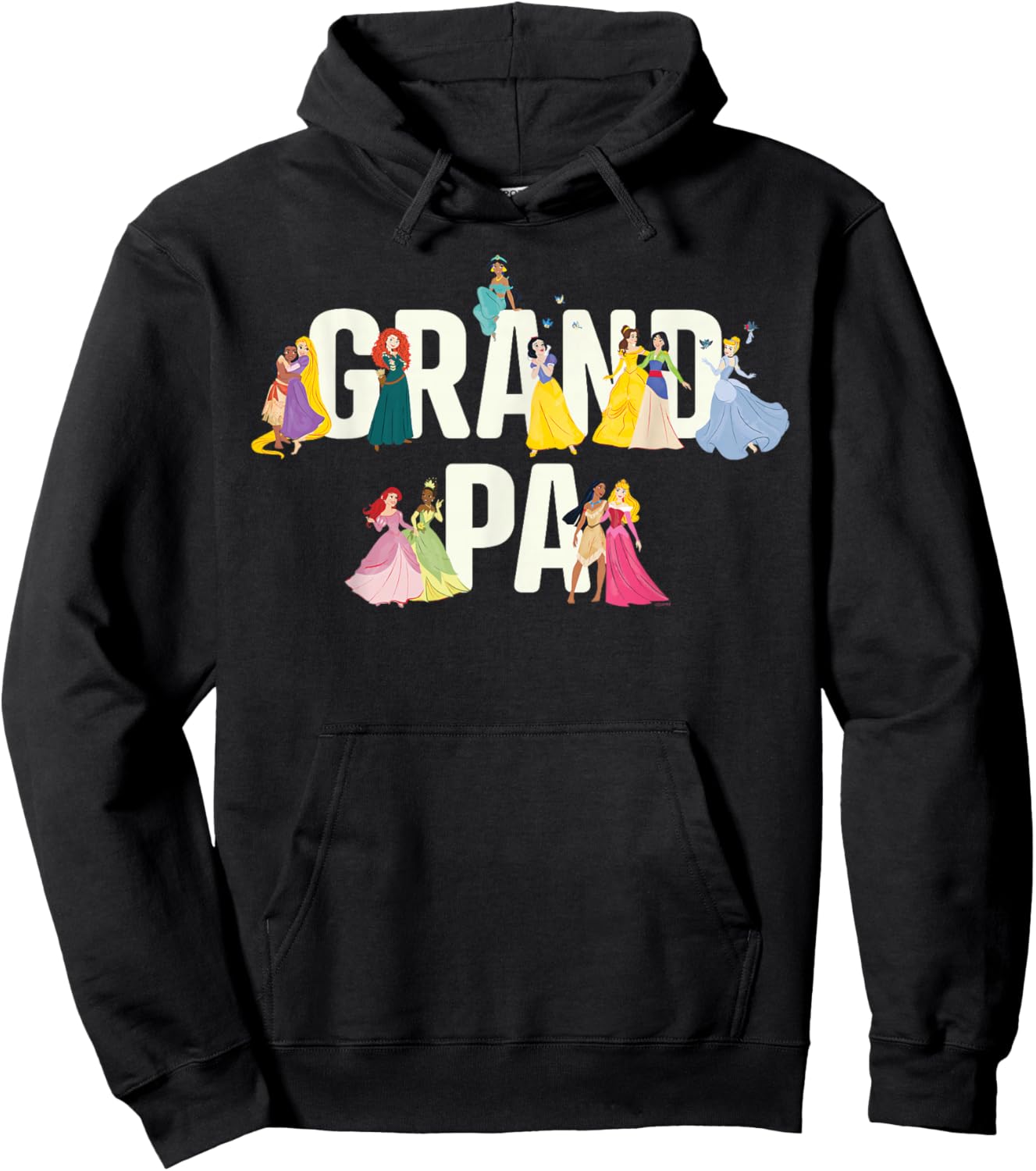Disney Princess Squad Grandpa Family Trip Vacation Reunion Hoodie - Hoodie | Black