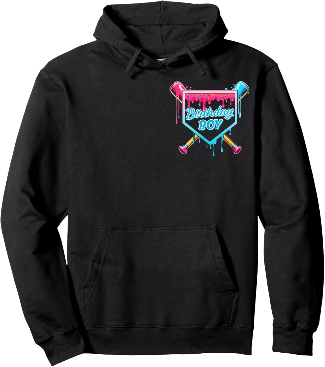 Baseball 12 Year Old Ice Cream Drip 12th Birthday Boys Hoodie - Hoodie | Black