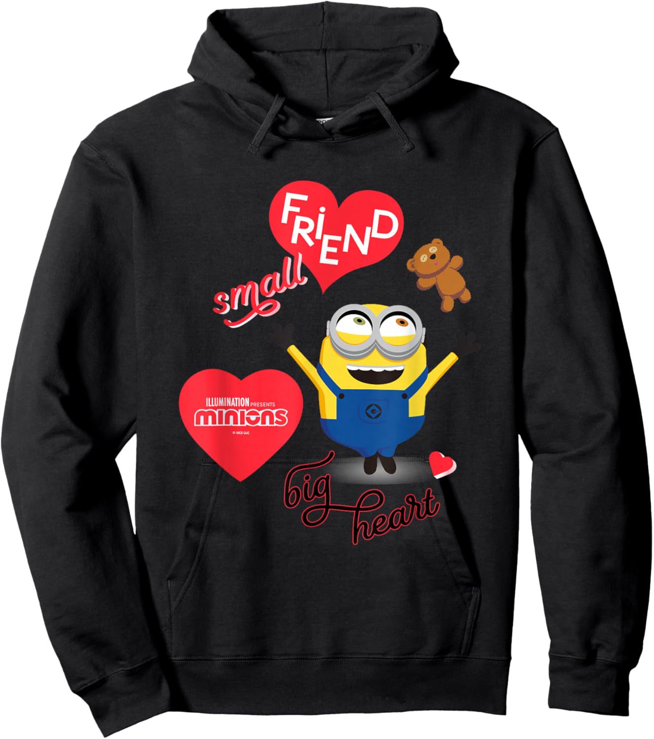 Minions Small Friend Big Heart Hoodie - Hoodie | Black