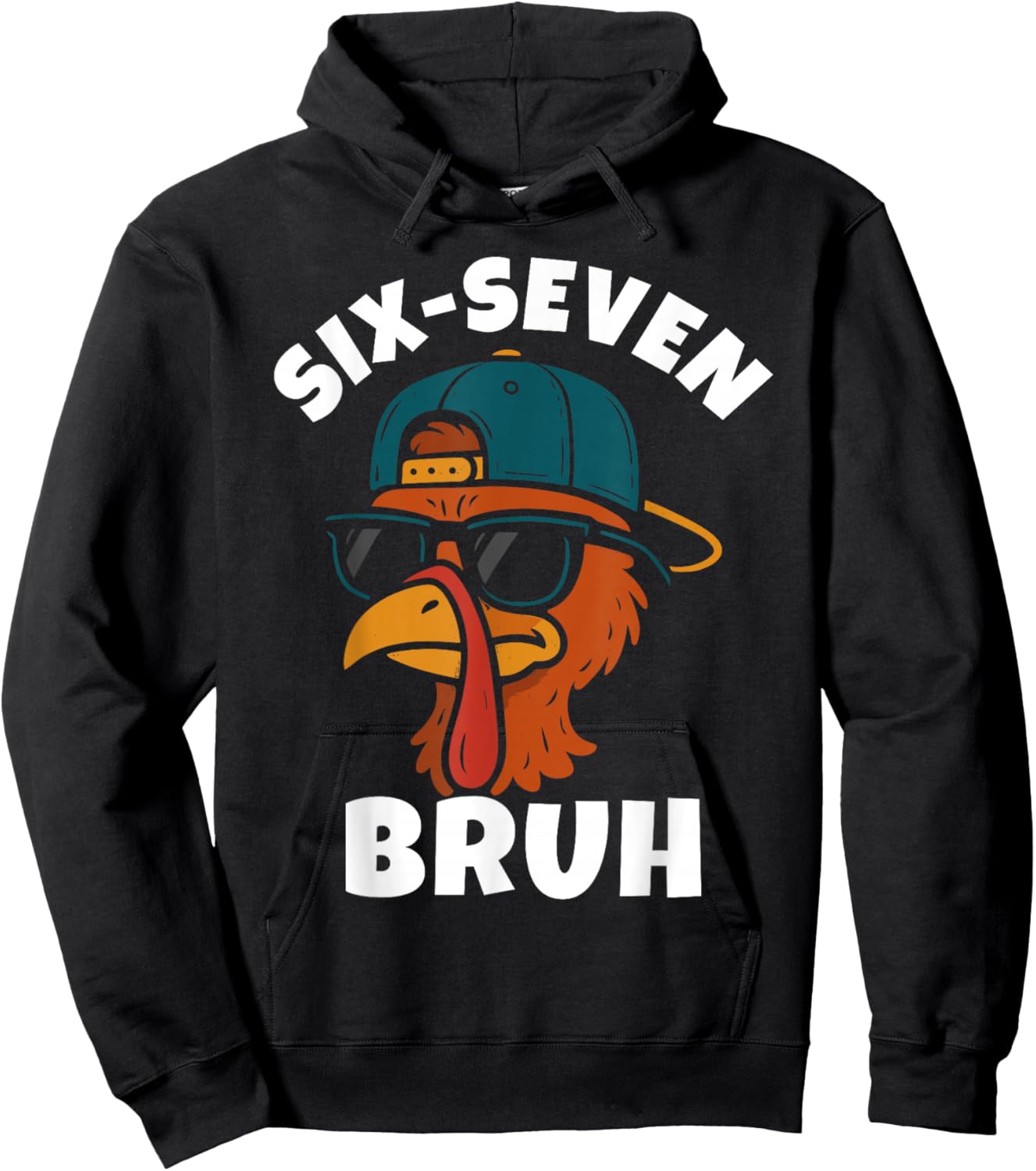 67 Thanksgiving Meme Funny Six Seven Bruh Turkey Boys Kids Hoodie - Hoodie | Black