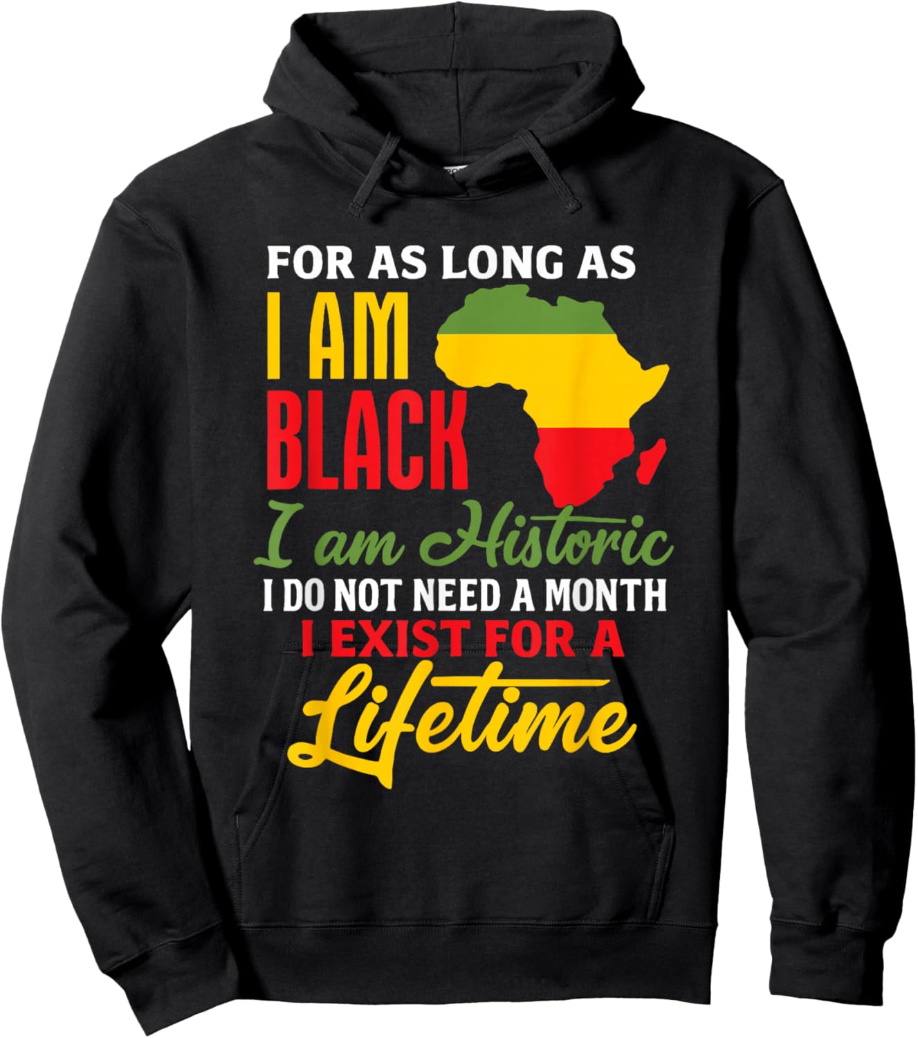 Black Identity Historic Pride Message Hoodie - Hoodie | Black