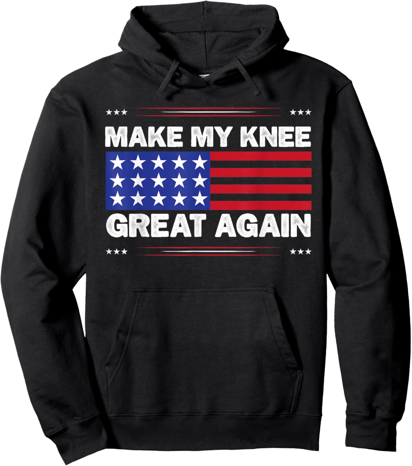Vintage Make My Knee Great Again Injury Healing Joke Hoodie - Hoodie | Black