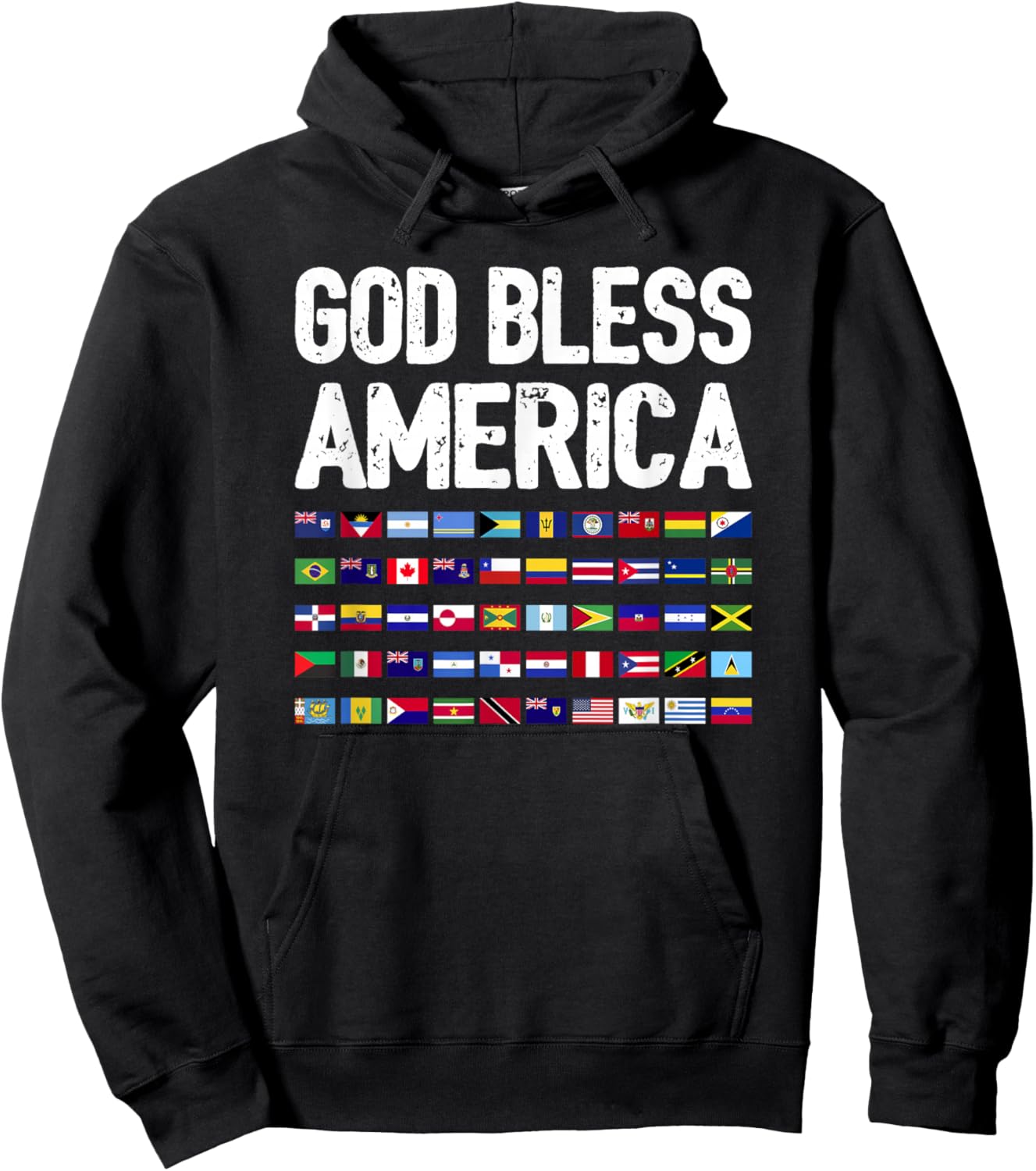 God Bless America All Countries Heritage Latino Pride Hoodie - Hoodie | Black