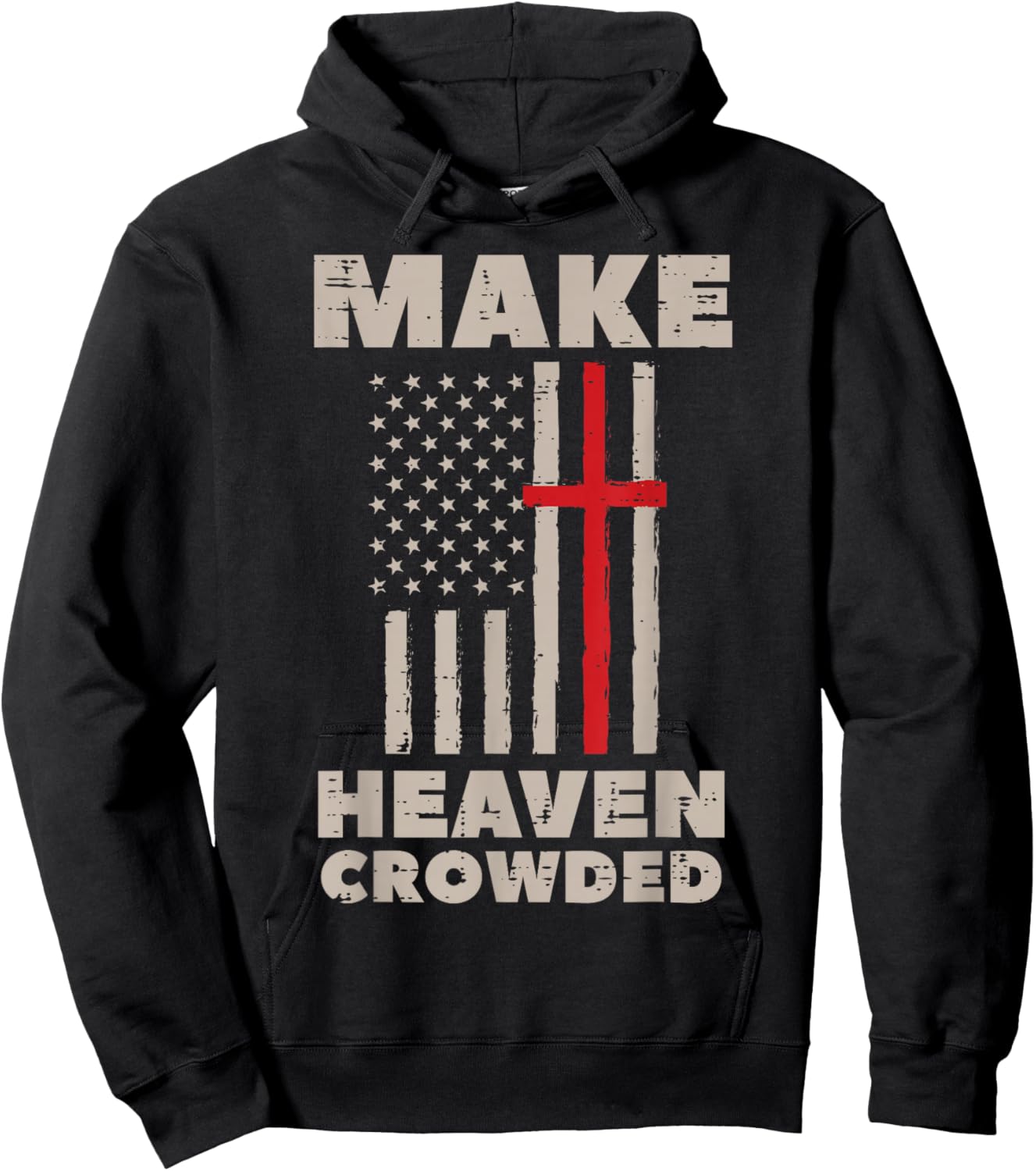 Heaven US Flag Patriotic Christian Religious God Jesus Hoodie - Hoodie | Black