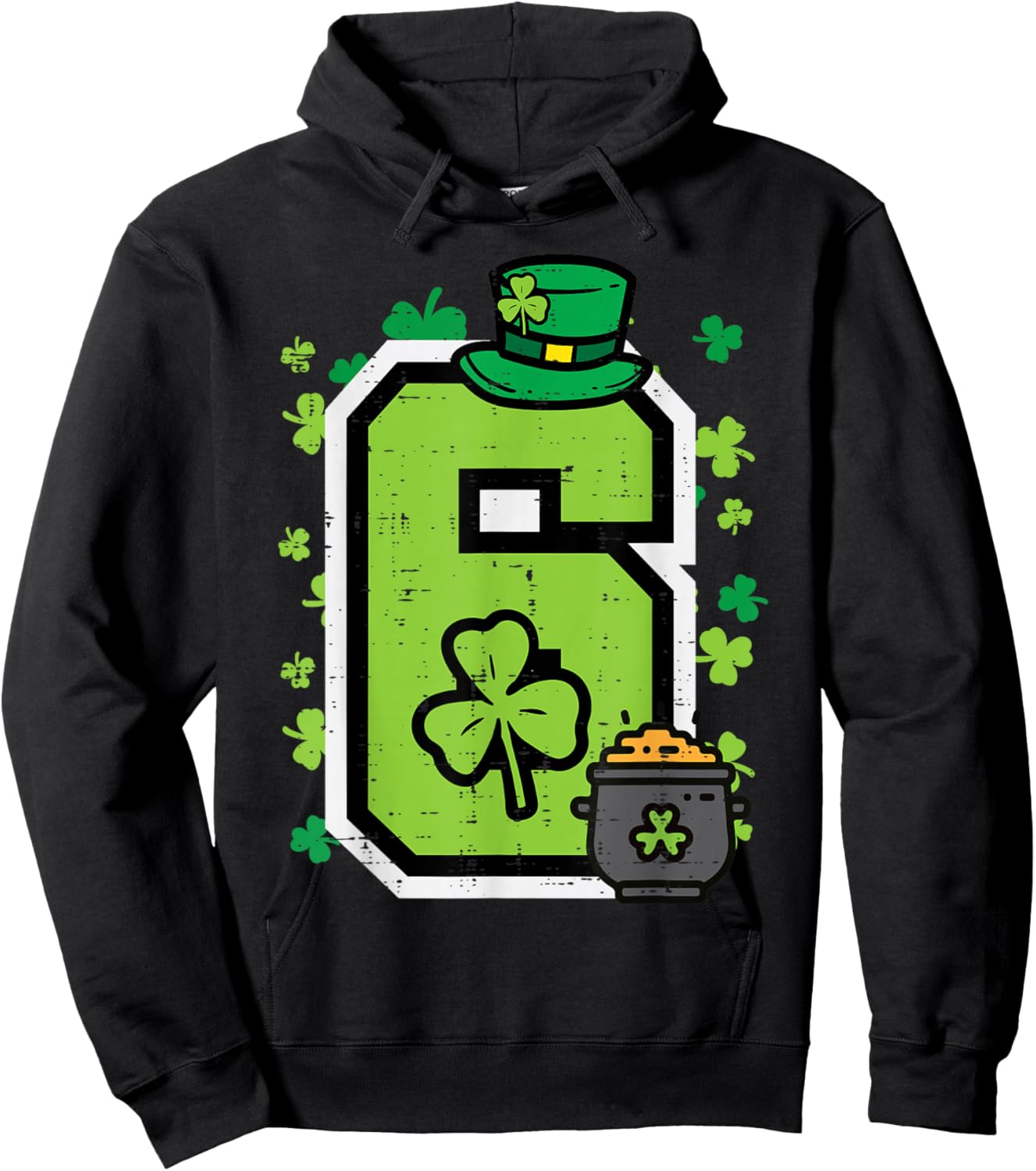 Number 6 St Patricks Day 6 7 Meme Matching Kids Boys Youth Hoodie - Hoodie | Black