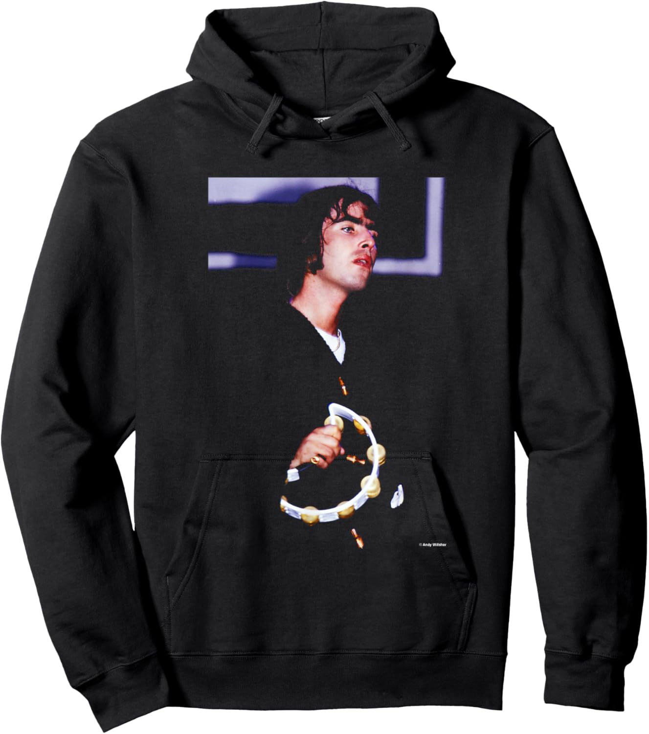 Liam Gallagher Oasis Live Tambourine by Andy Willsher Hoodie - Hoodie | Black