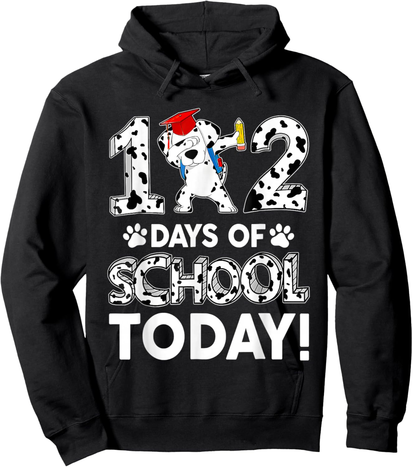 Happy 102 Days School 100 Days Cute Dog Lover Teacher Kids Hoodie - Hoodie | Black