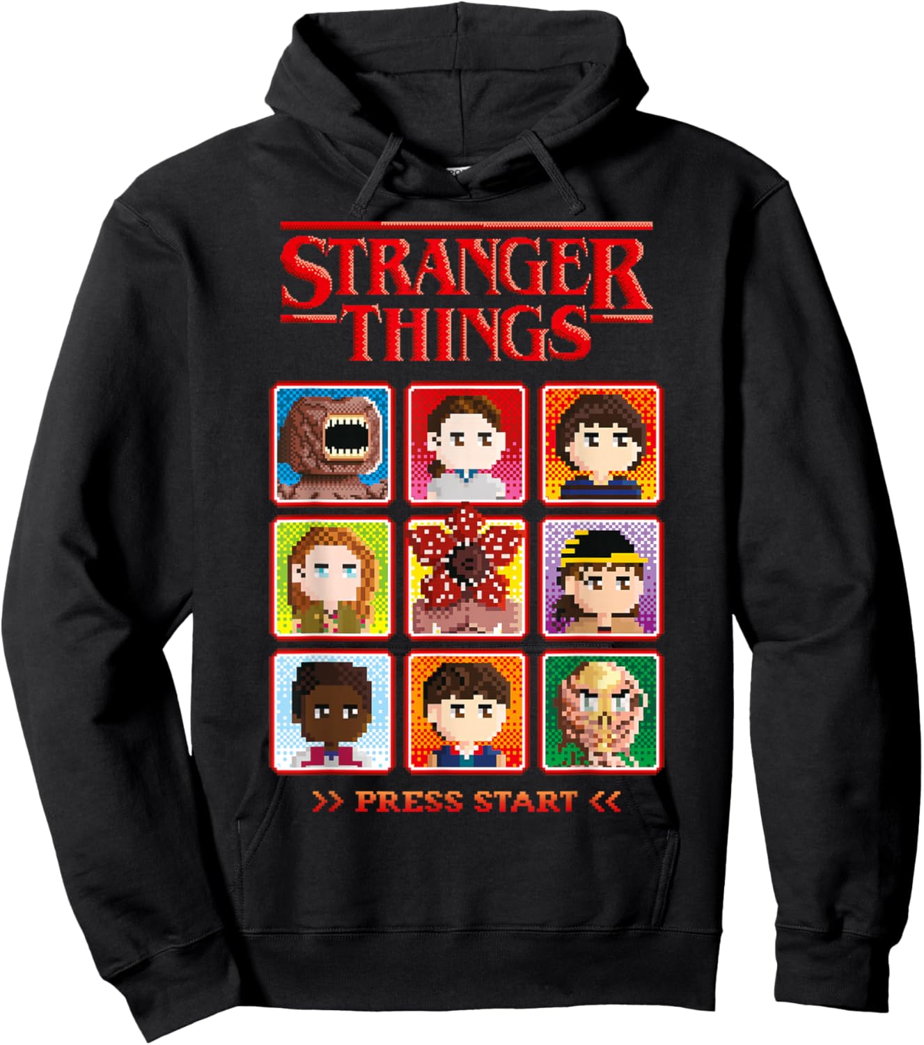Stranger Things Season 5 Retro Video Game Character Select Hoodie - Hoodie | Black