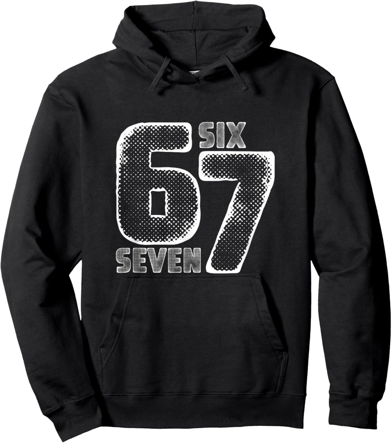 Six Seven Retro Meme 67 Number Design Hoodie - Hoodie | Black