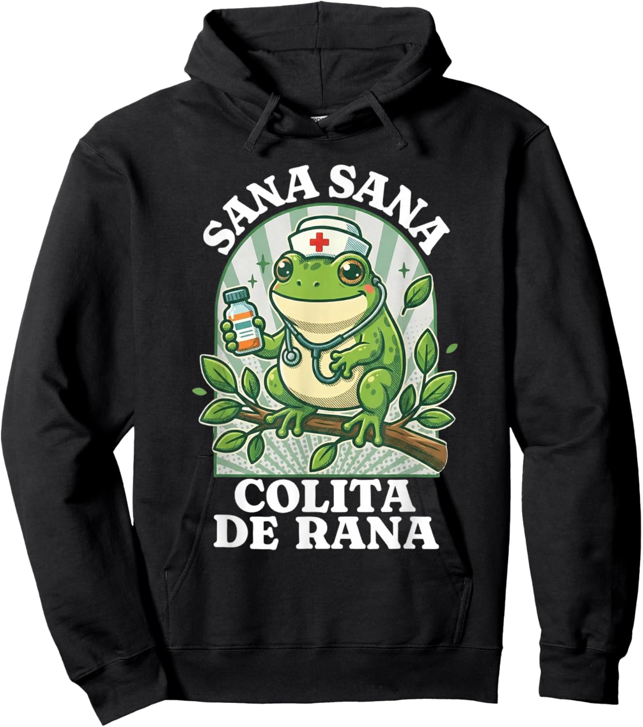 Sana Sana Colita De Rana-Funny Frog Hoodie - Hoodie | Black