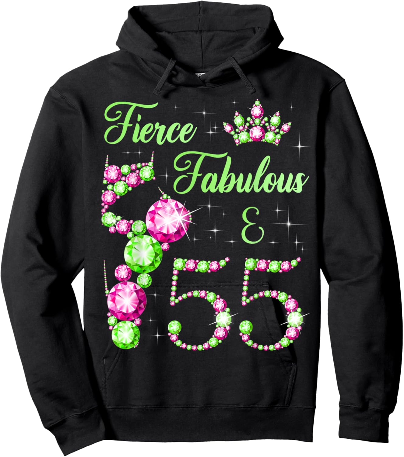 Fierce Fabulous & 55 Years 55th Birthday Party Ballerina Hoodie - Hoodie | Black