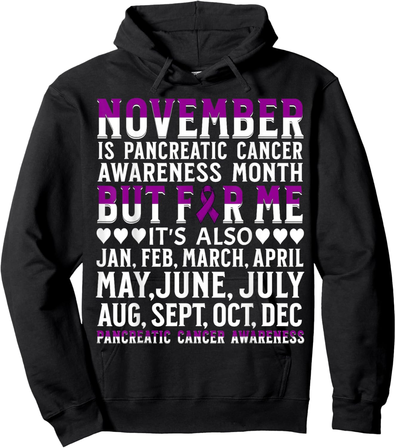 Support Squad Pancreatic Cancer Awareness Products Gifts Hoodie - Hoodie | Black