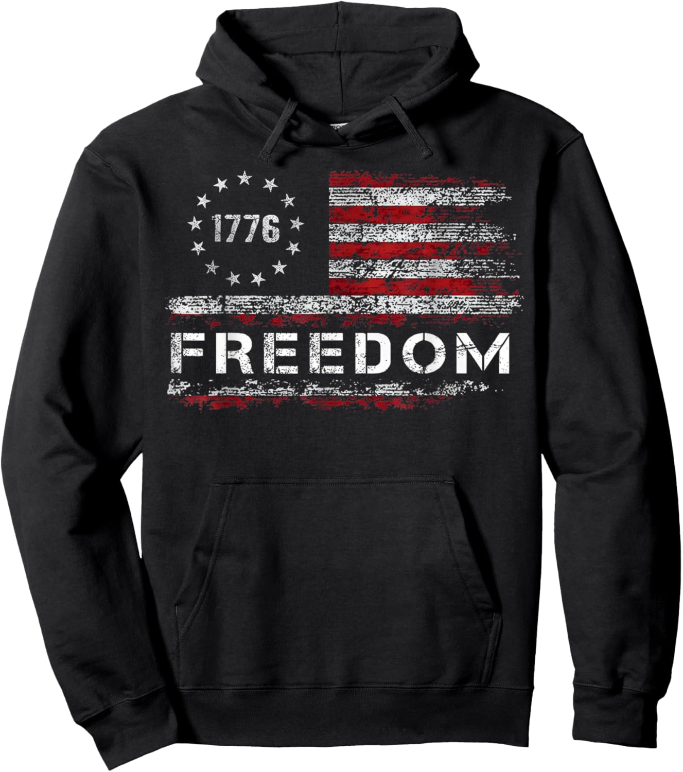 Freedom Vintage America Flag Hoodie - Hoodie | Black