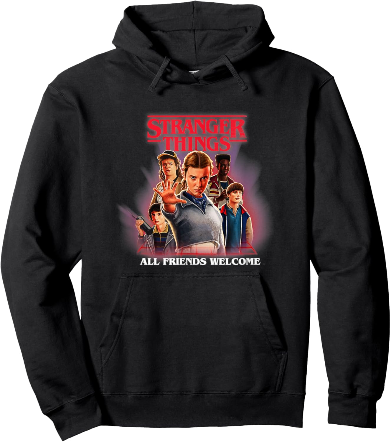 Stranger Things Season 5 All Friends Welcome Retro Shot Hoodie - Hoodie | Black