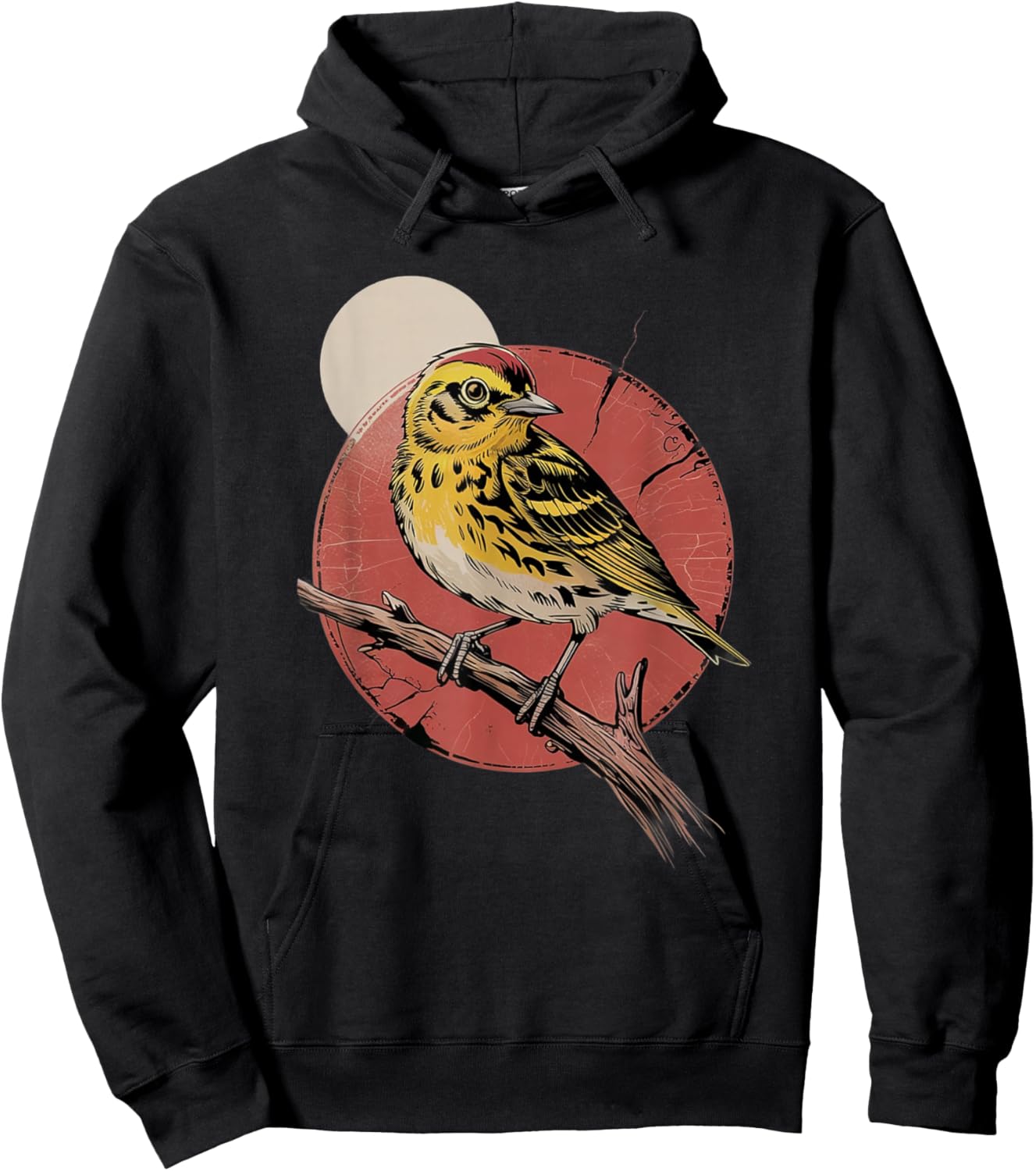 Vintage Yellow Songbird Retro Birdwatching Nature Bird Hoodie - Hoodie | Black