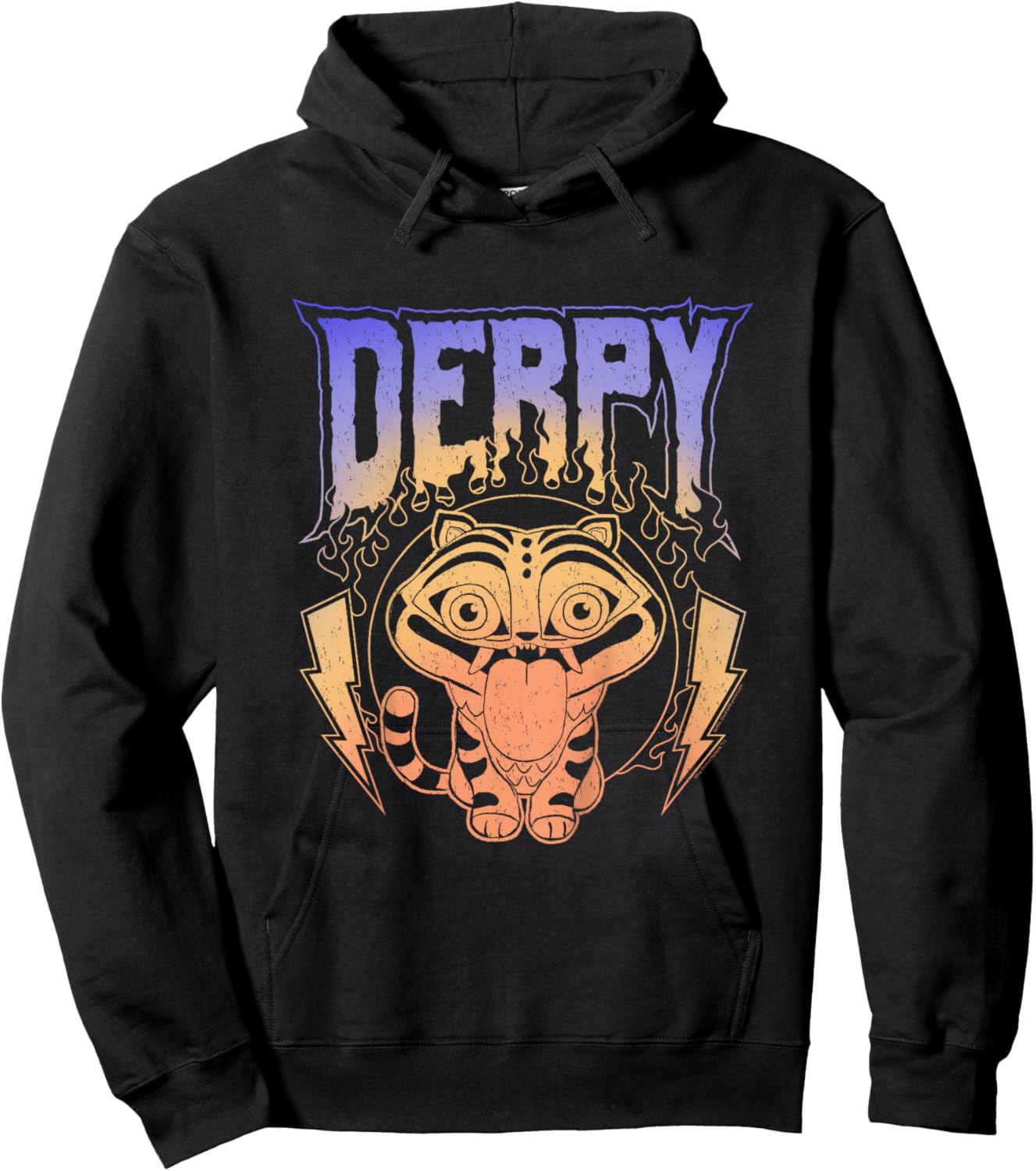 Kpop Demon Hunters Derpy Retro Metal Band Style Logo Hoodie - Hoodie | Black
