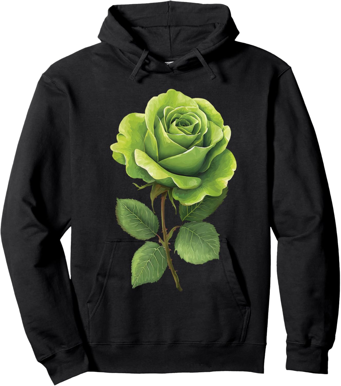Green Rose Hoodie - Hoodie | Black