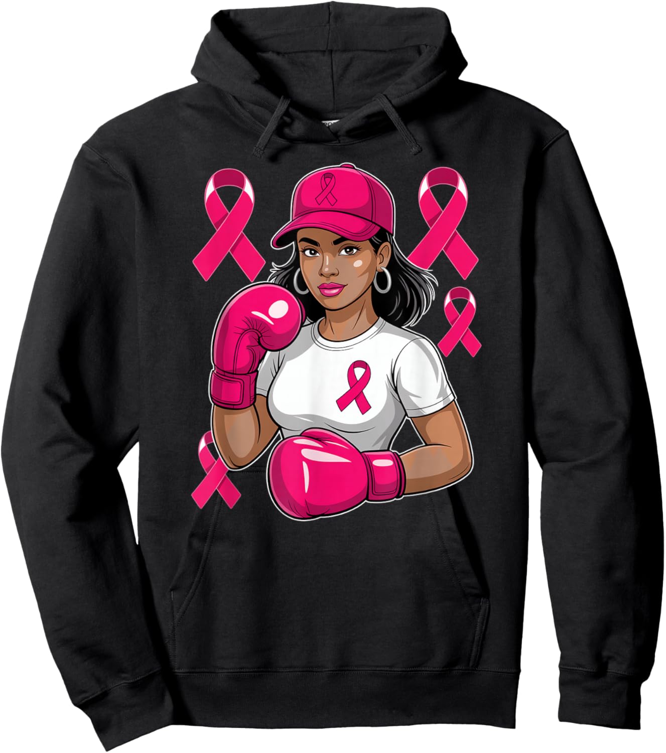 Breast Cancer Awareness Fighter Hoodie - Hoodie | Black