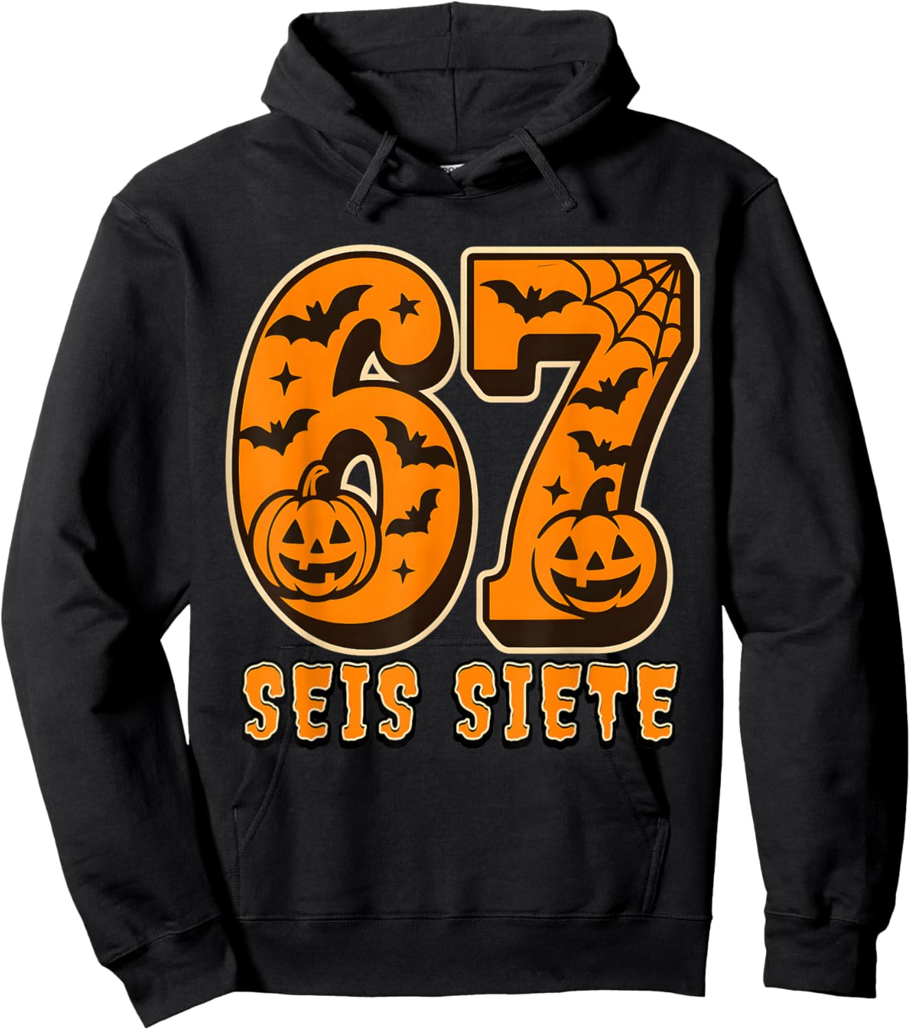 SEIS Siete Spanish Halloween 67 Boys Kids Six Seven Espanol Hoodie - Hoodie | Black