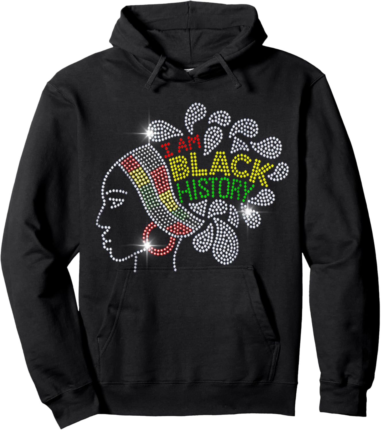 I Am Black History Month Woman Black Girl Magic Bling Hoodie - Hoodie | Black