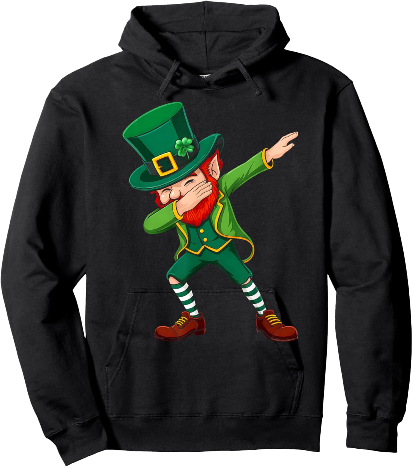 Dabbing Leprechaun St Patricks Day Boys Men Kids Dab Dance Hoodie - Hoodie | Black