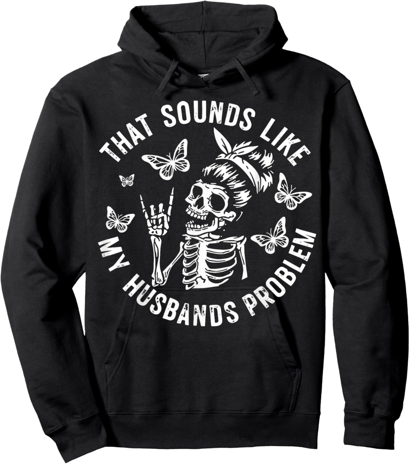 That Sounds Like My Husbands Problem Funny Wife Raccoon Hoodie - Hoodie | Black
