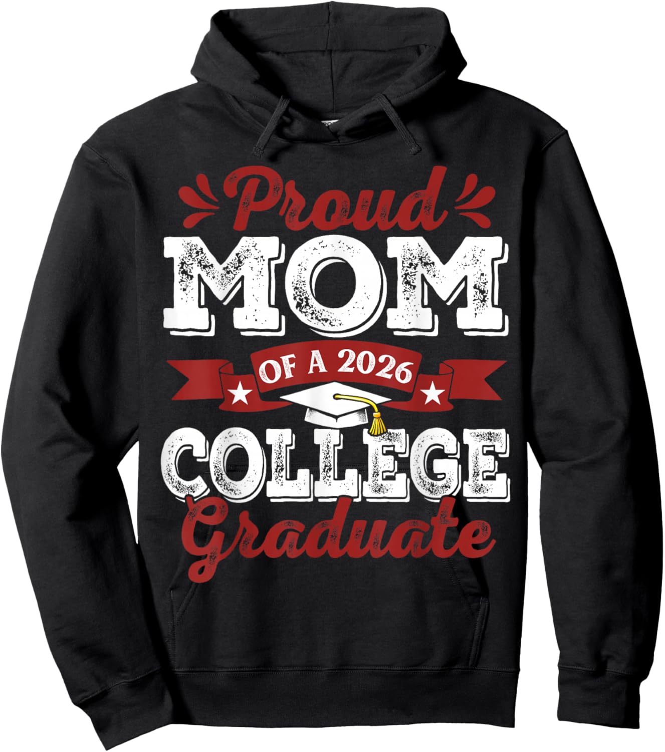 Proud Mom of 2026 Graduate College Graduation Hoodie - Hoodie | Black