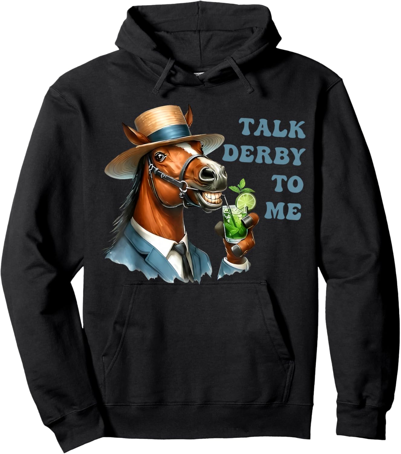 Men's Talk Derby to Me Funny Racing Horse Hoodie - Hoodie | Black