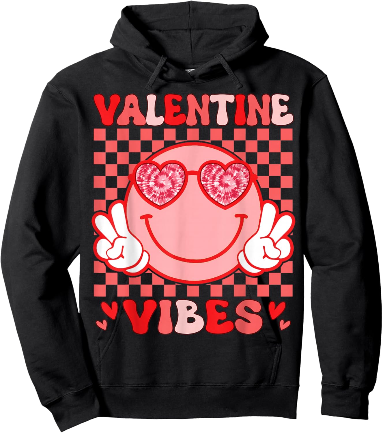 Valentine Vibes Hippie Valentines Day Shirts for Girls Women Hoodie - Hoodie | Black