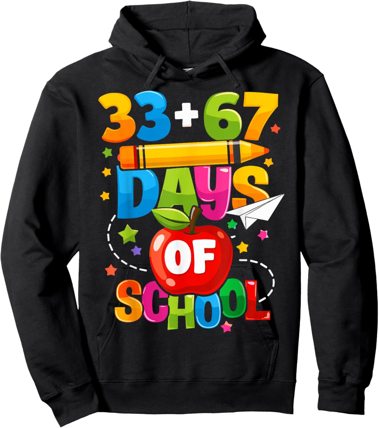 I Survived 67 33 Days of School for Teacher Kids 100th Days Hoodie - Hoodie | Black