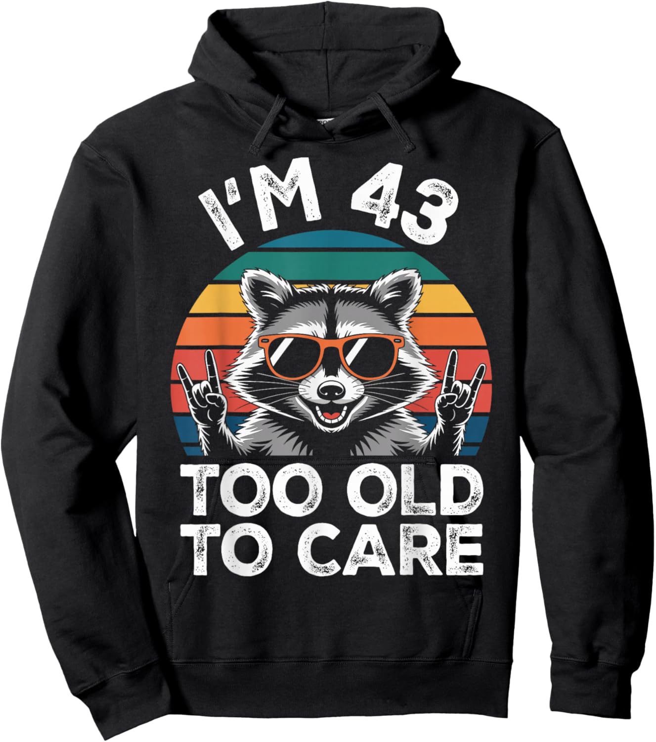 I’m 43 Too Old to Care 43 Birthday 43 Years Men Women Funny Hoodie - Hoodie | Black