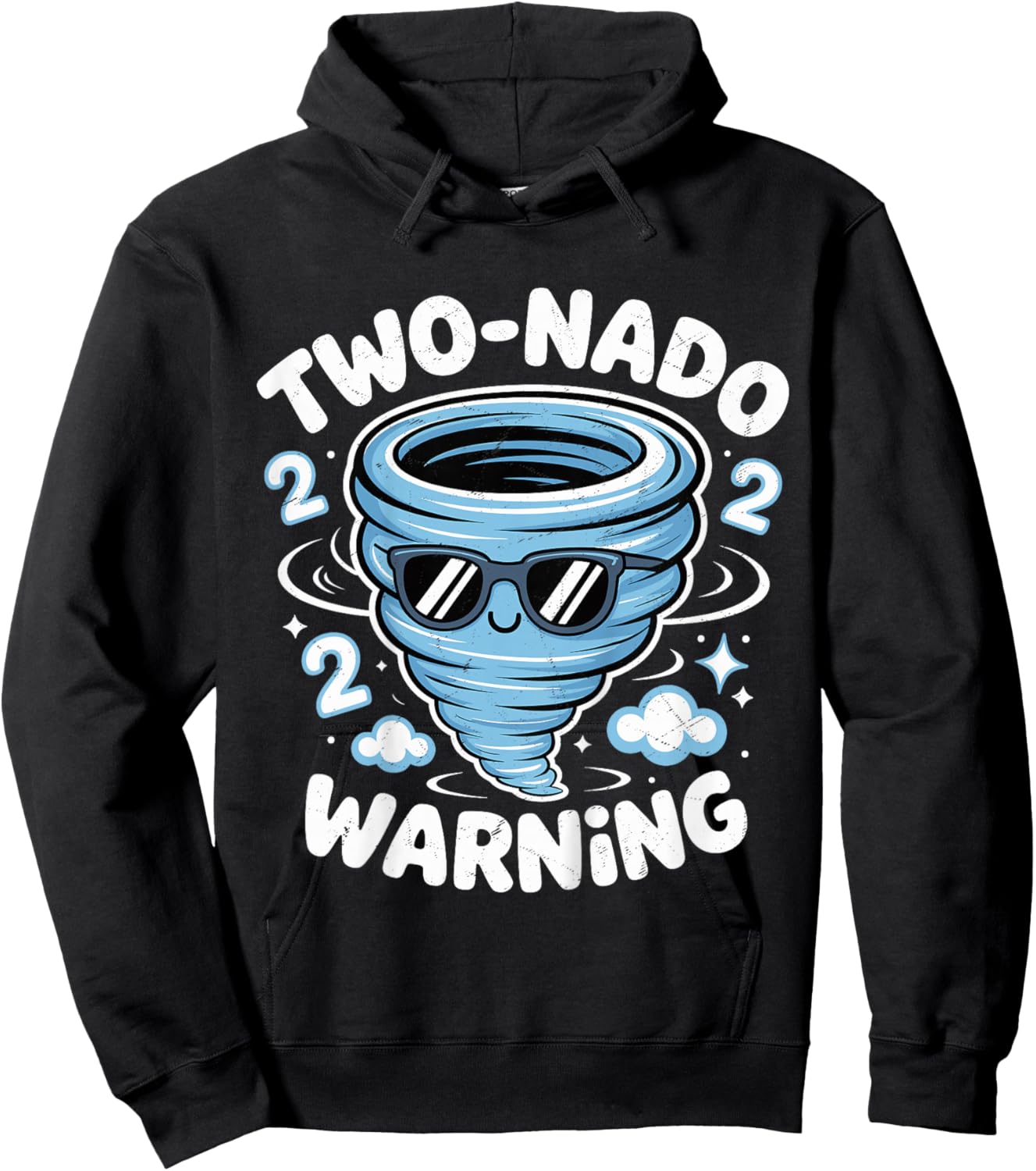 Two Nado Warning 2nd Birthday 2 Year Old Boys Kids Hoodie - Hoodie | Black