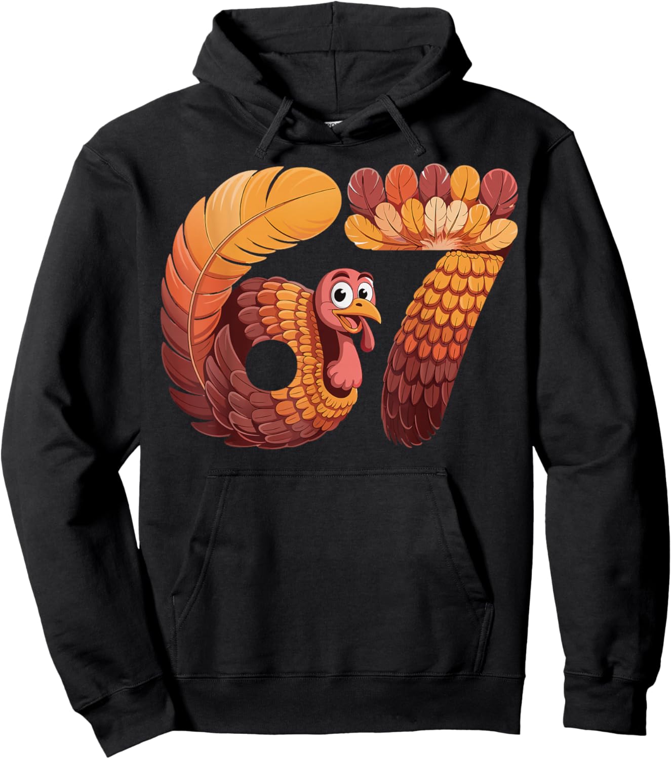 Kids Meme Six Seven 6-7 Thanksgiving 67 Turkey Hoodie - Hoodie | Black