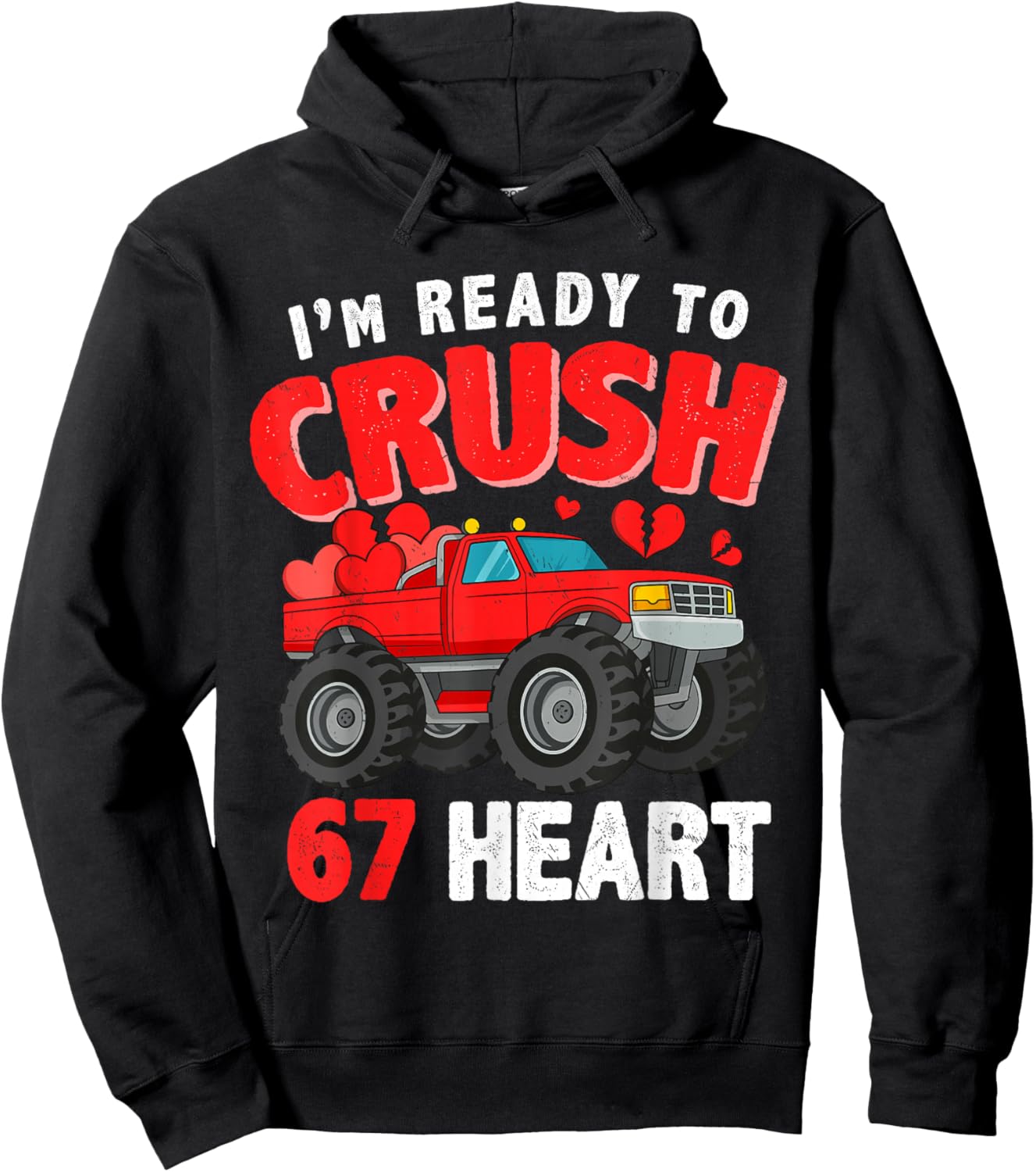 I Crush 67 Hearts for Boys Kids Boyfriend Toddlers Valentine Hoodie - Hoodie | Black