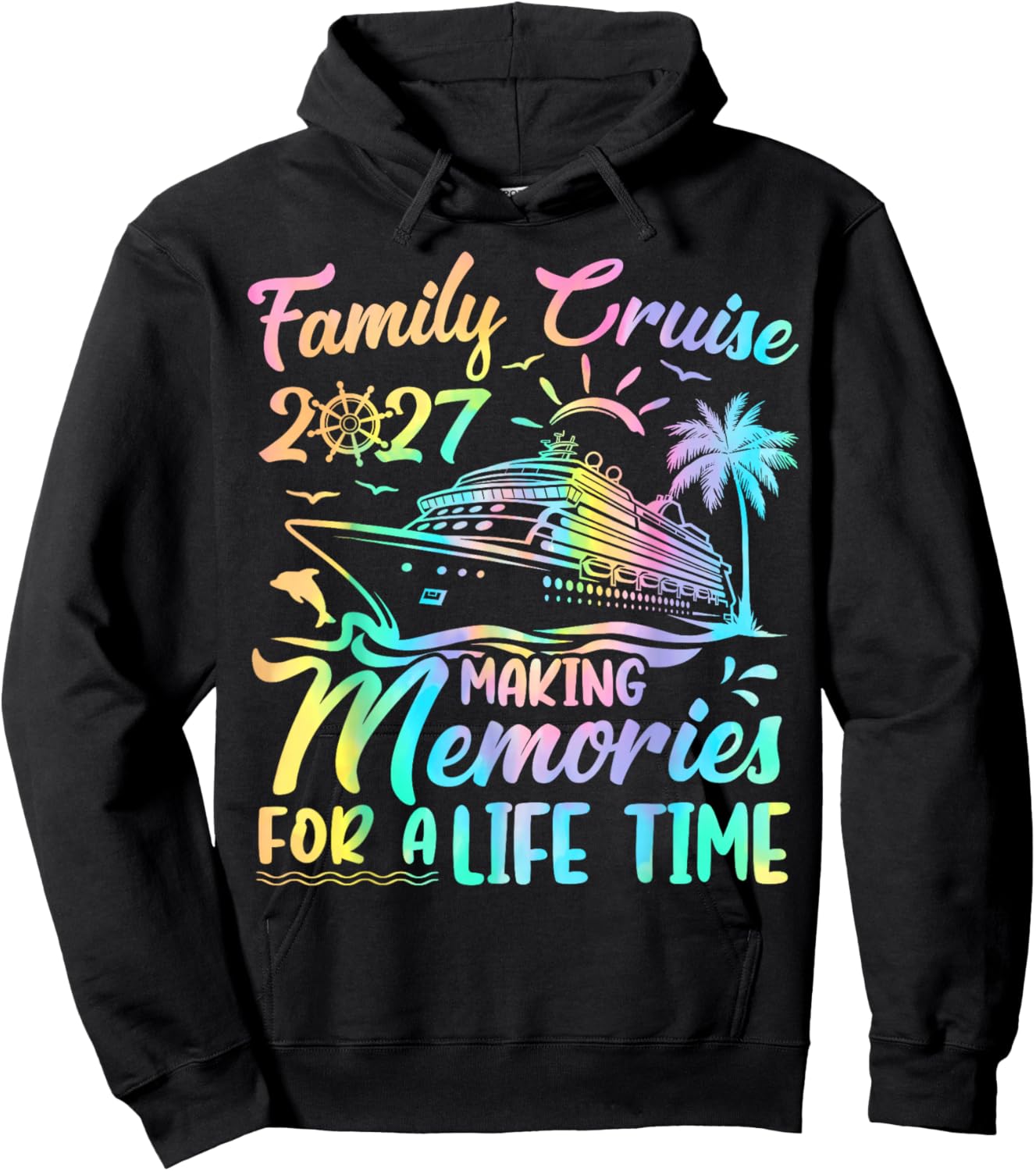 Family Cruise 2027 Group Matching Summer Trip Vacation Squad Hoodie - Hoodie | Black