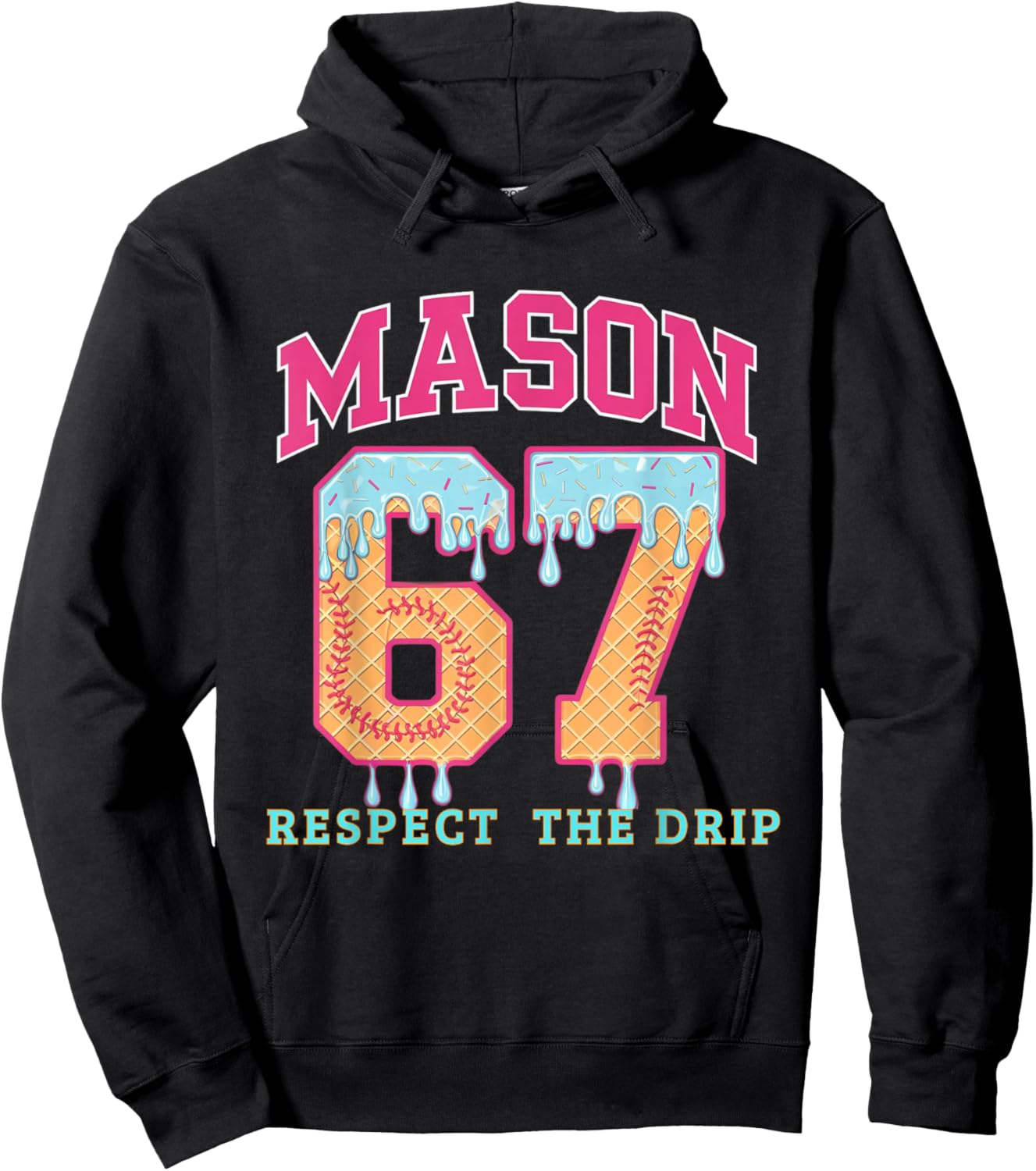 67 Mason Ice Cream Baseball Drip Respect The Drep Hoodie - Hoodie | Black