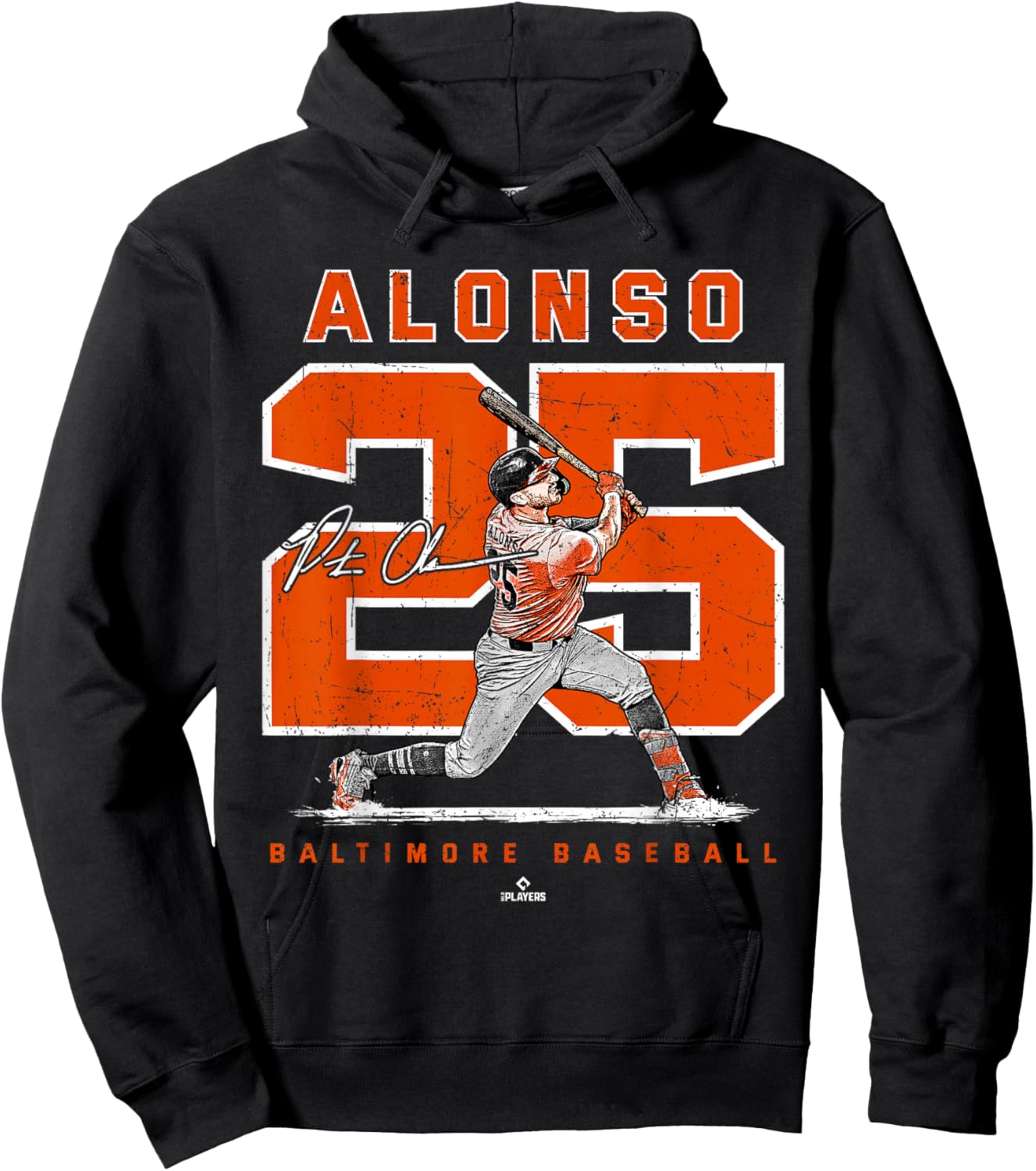Number and Portrait Pete Alonso Baltimore Baseball MLBPA Hoodie - Hoodie | Black