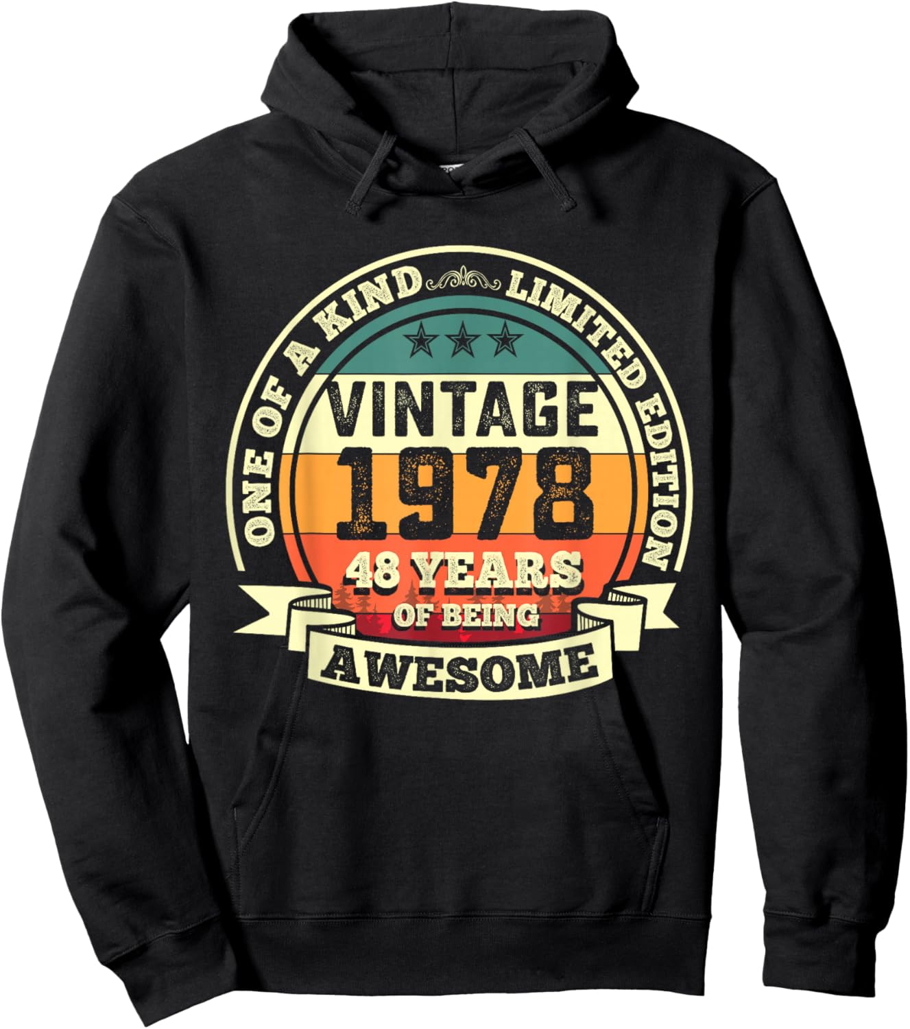 48th Birthday Gift 48 Years of Being Awesome 48 Years Old Hoodie - Hoodie | Black