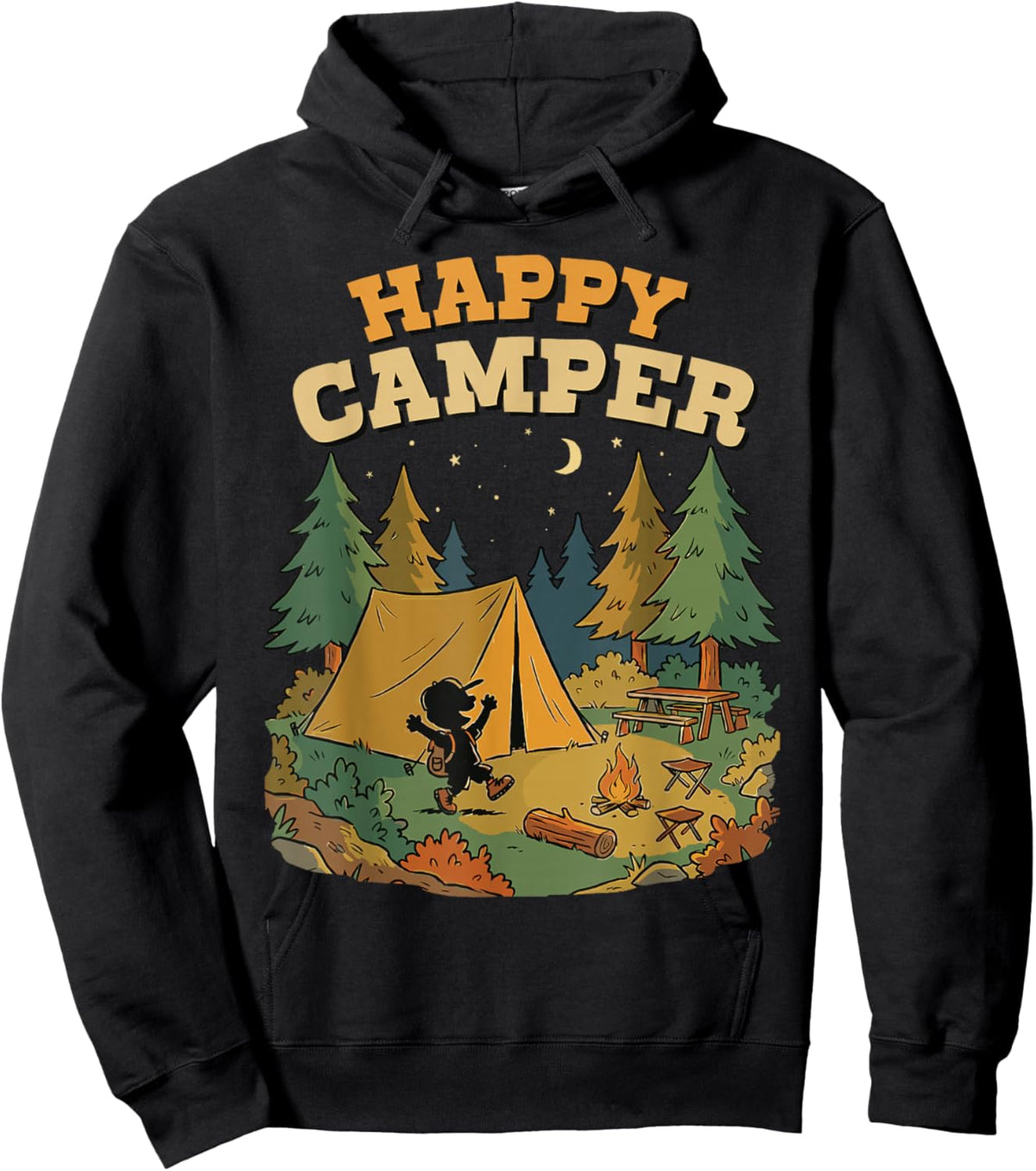 Happy Camper Camping for Boy Hoodie - Hoodie | Black