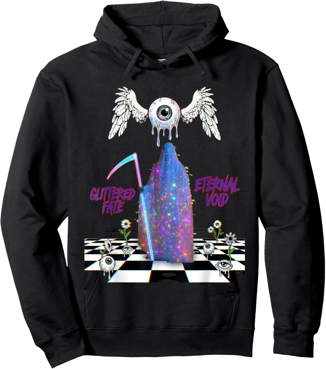 Weirdcore Grim Reaper Galaxy Eye Art Dreamcore Hoodie - Hoodie | Black