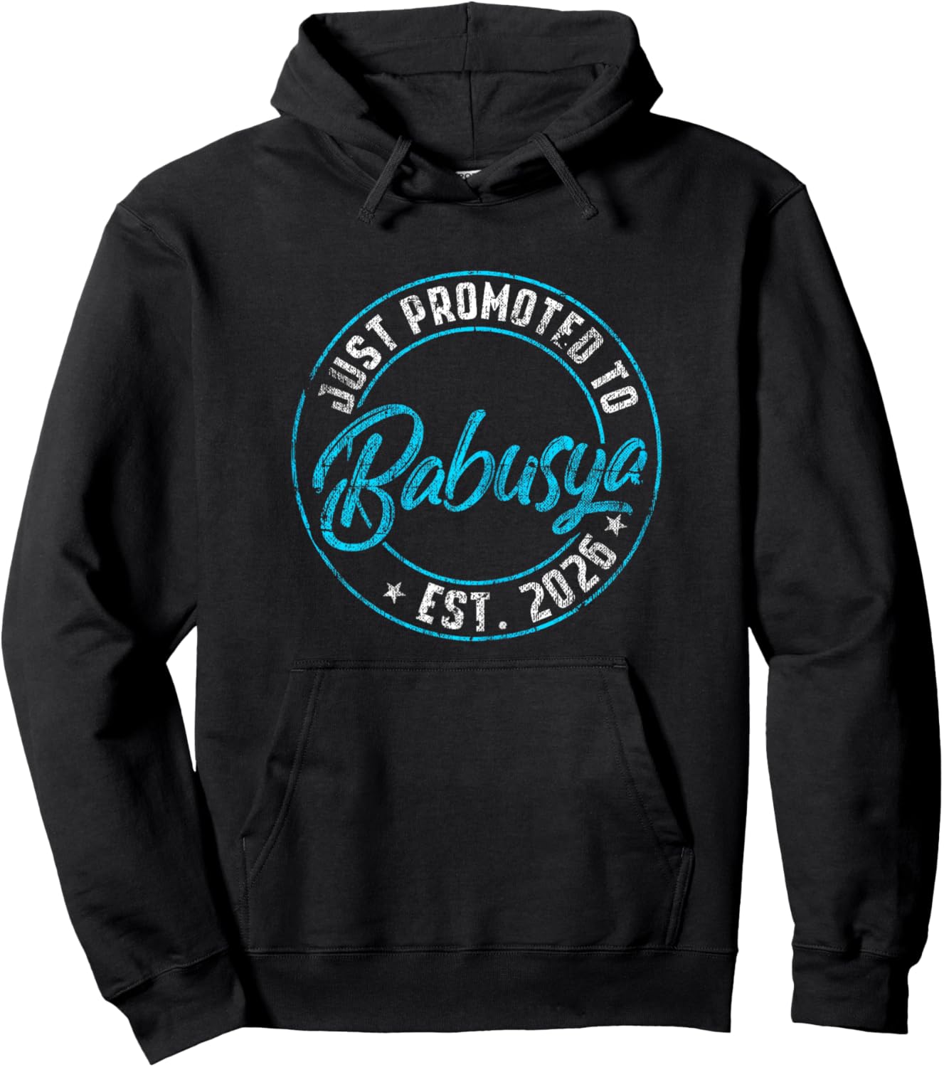 New Babusya First Time 2026 Promoted to Grandma Announce Hoodie - Hoodie | Black