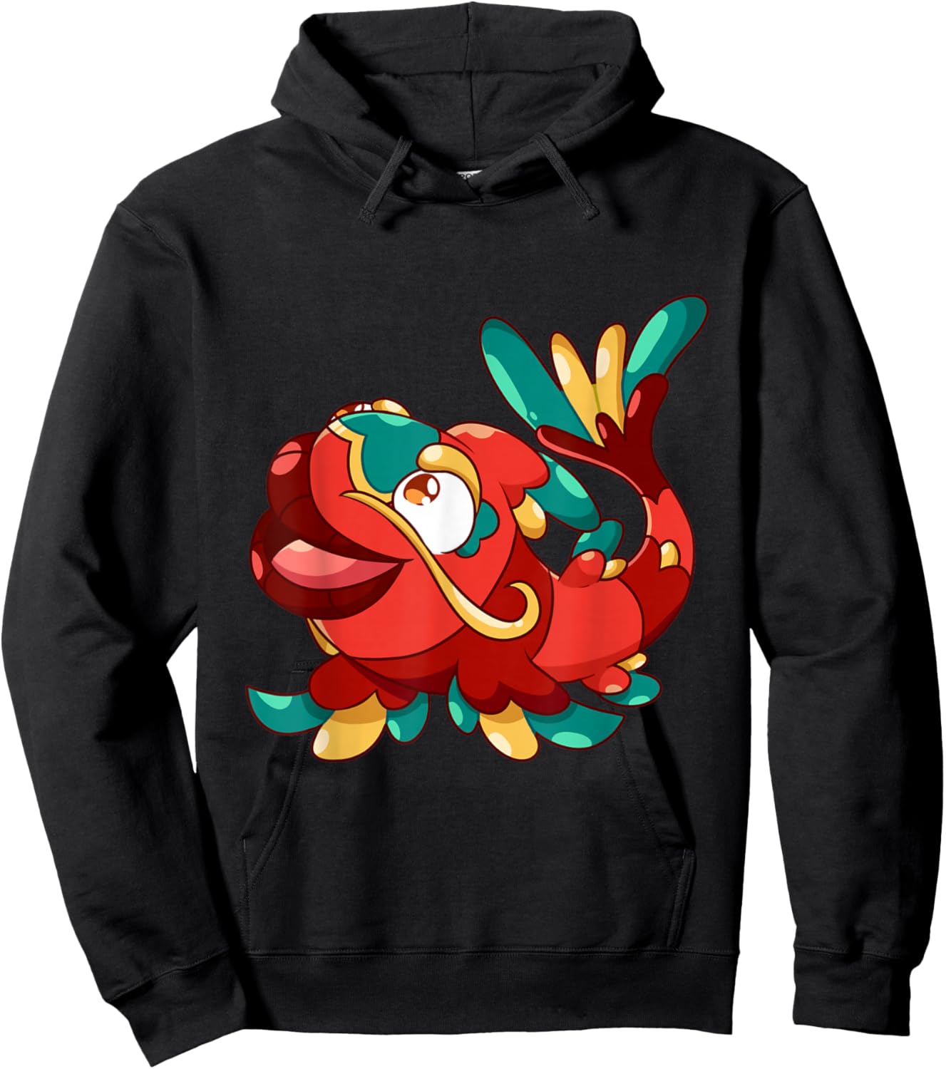 Cute Funny Sweet Oriental Cartoon Fish Fishing Hoodie - Hoodie | Black