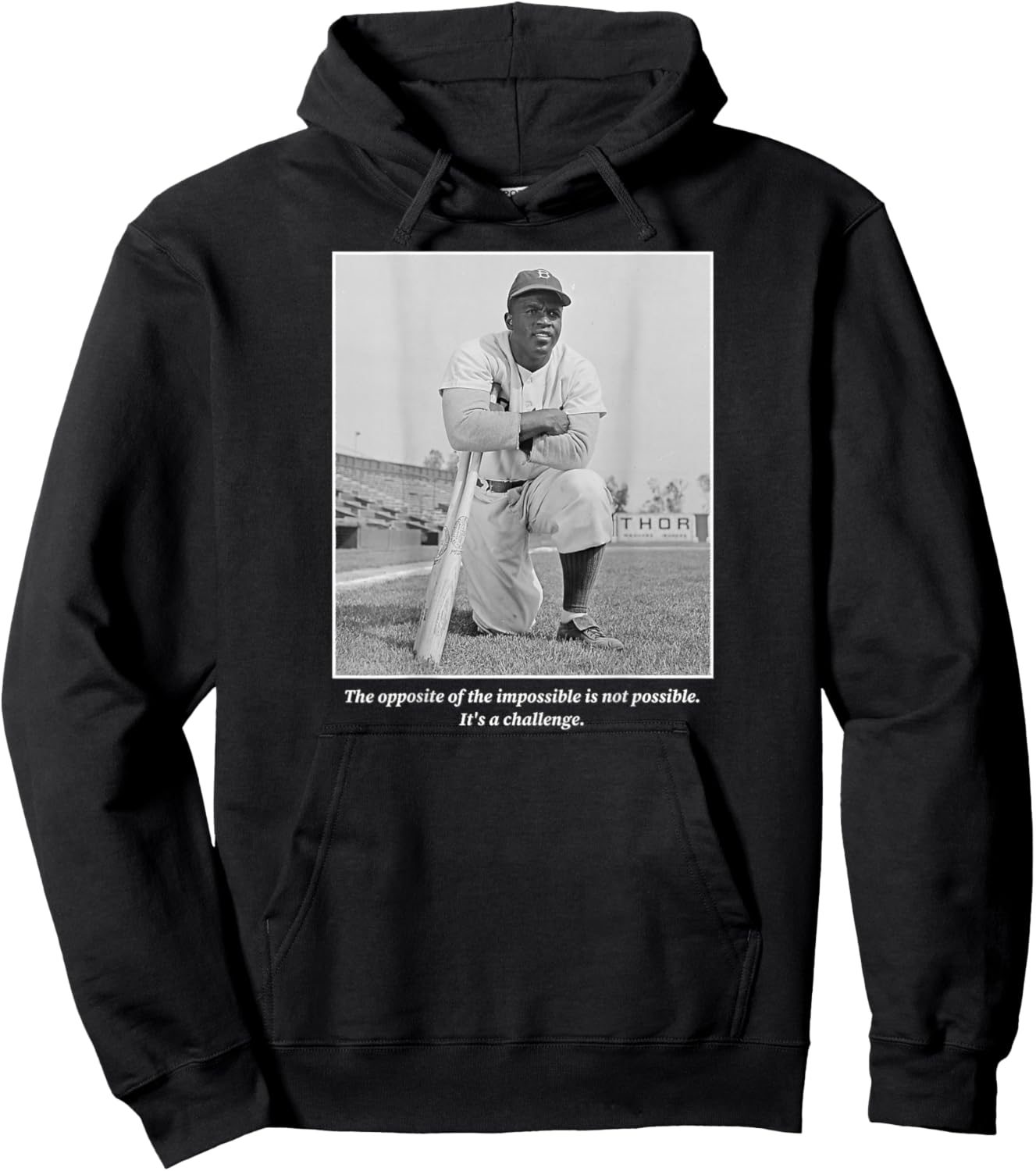 Jackie Robinson_005_Back Printed Hoodie - Hoodie | Black