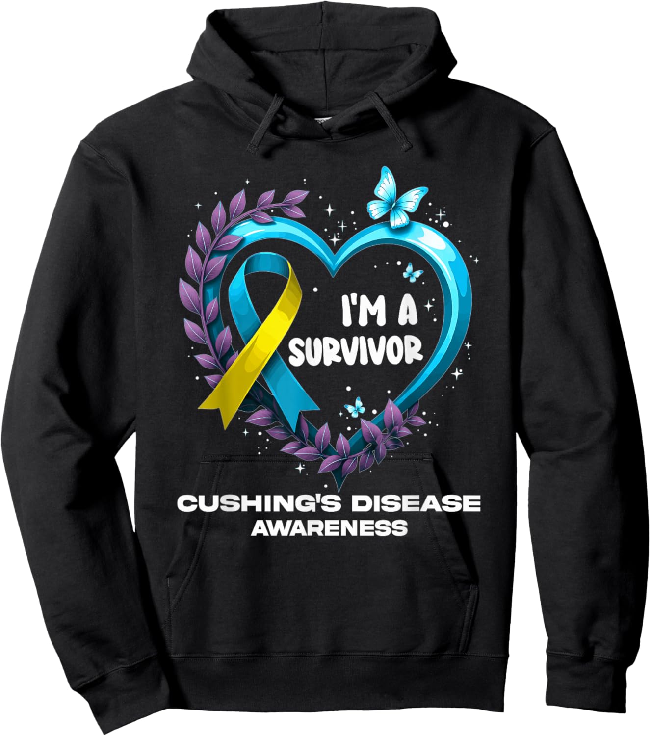 I'm A Survivor Cushing's Disease Awareness Hoodie - Hoodie | Black
