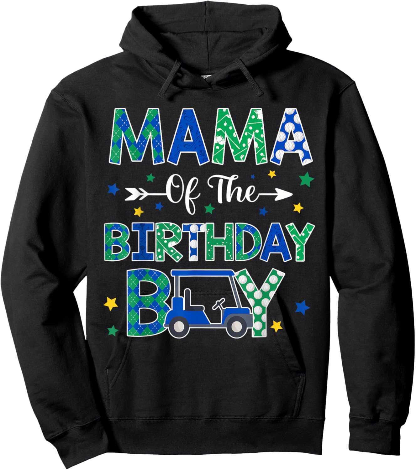 Mama of The Birthday Boy Golf Player Lover Hoodie - Hoodie | Black