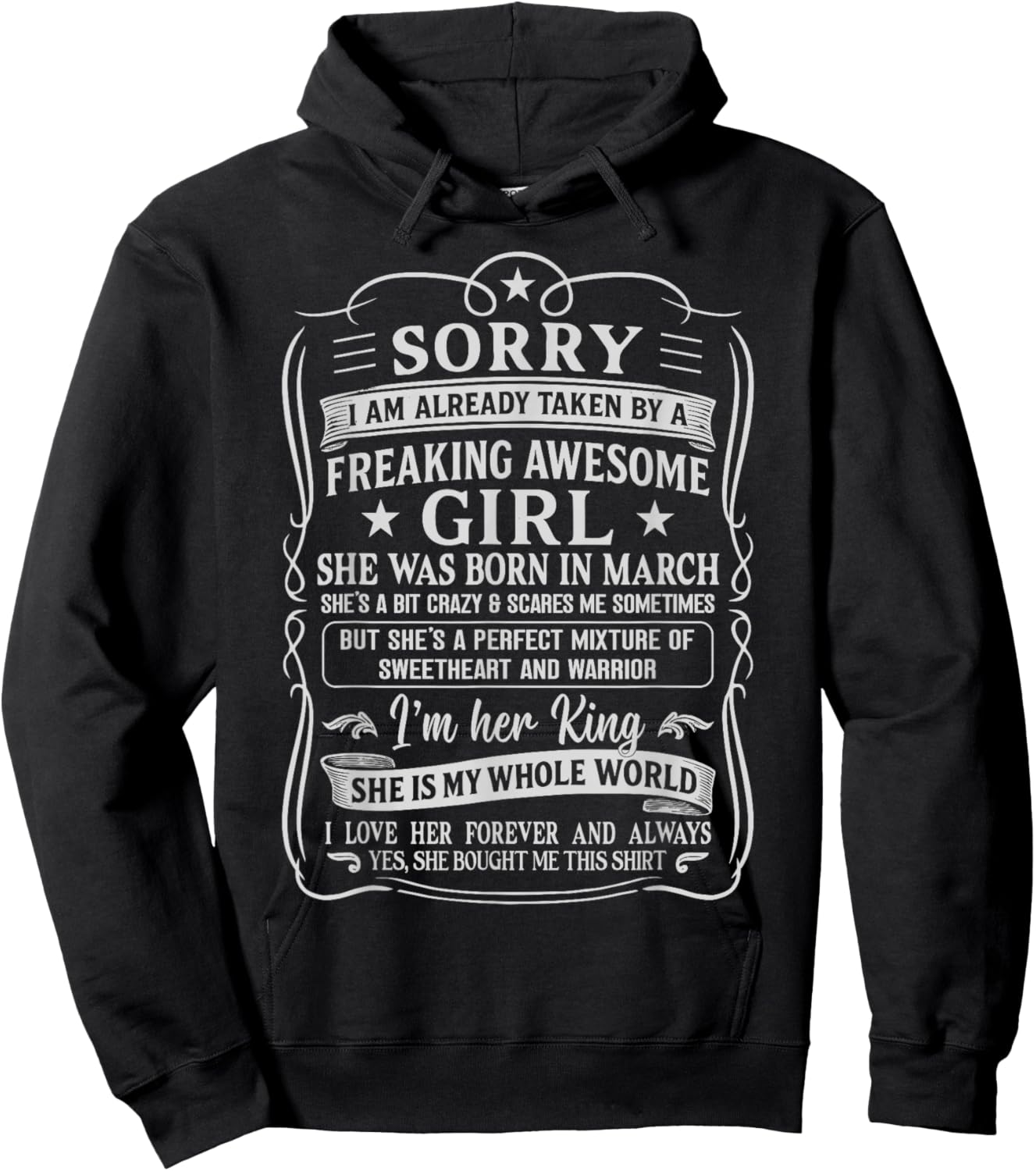I Am Already Taken by Freaking Awesome Girl Born in March Hoodie - Hoodie | Black