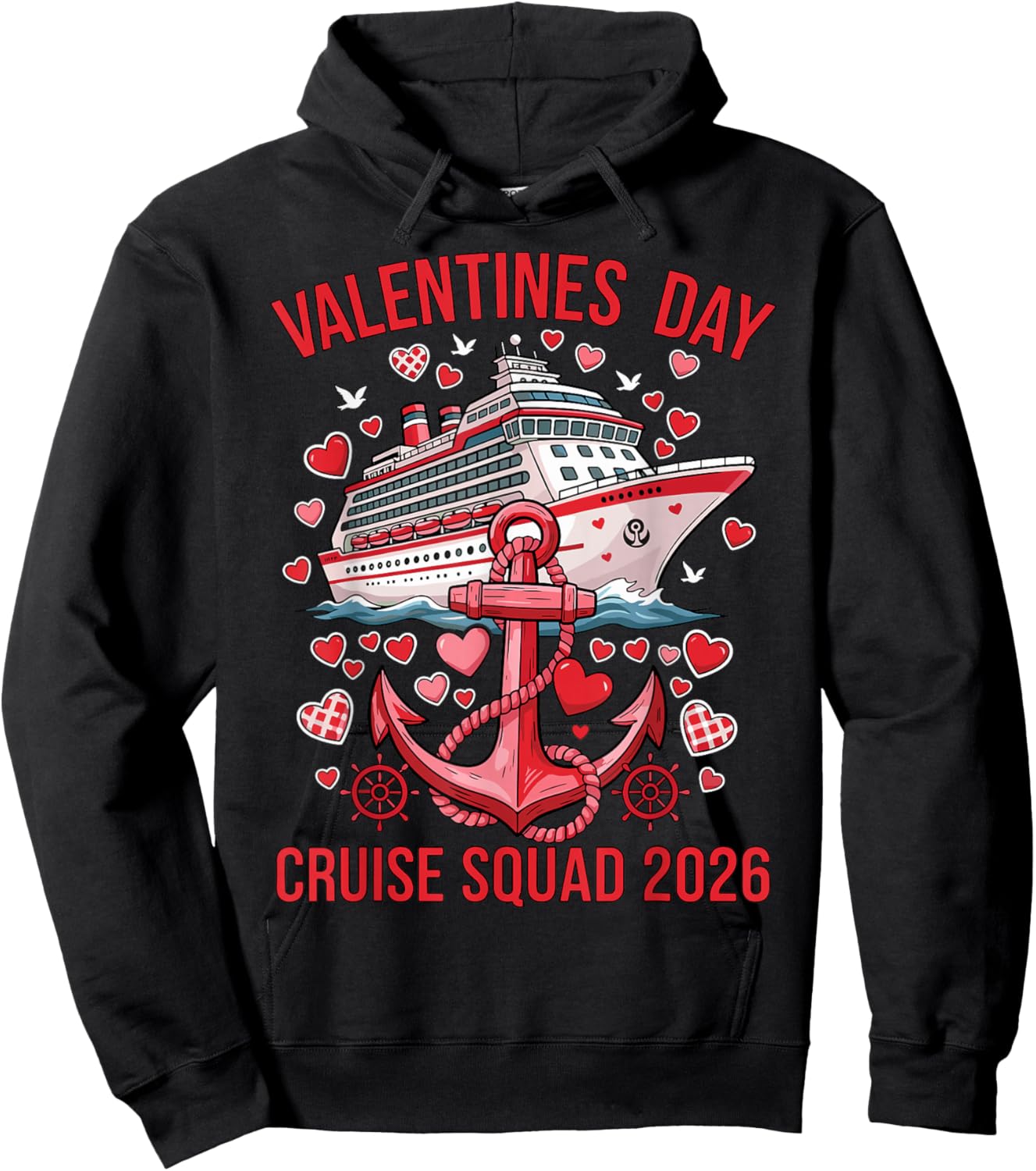 Valentines Day Cruise Squad 2026 Matching Couple Valentine Hoodie - Hoodie | Black