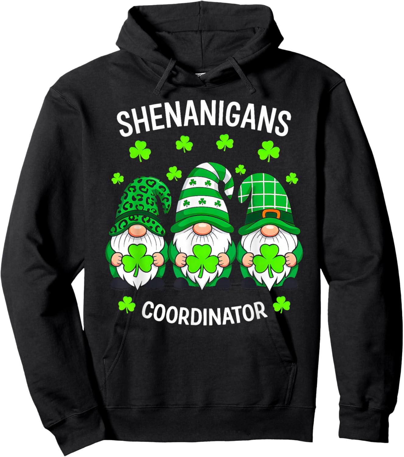 Funny Irish Gnome St Patricks Day Shenanigans Coordinator Hoodie - Hoodie | Black