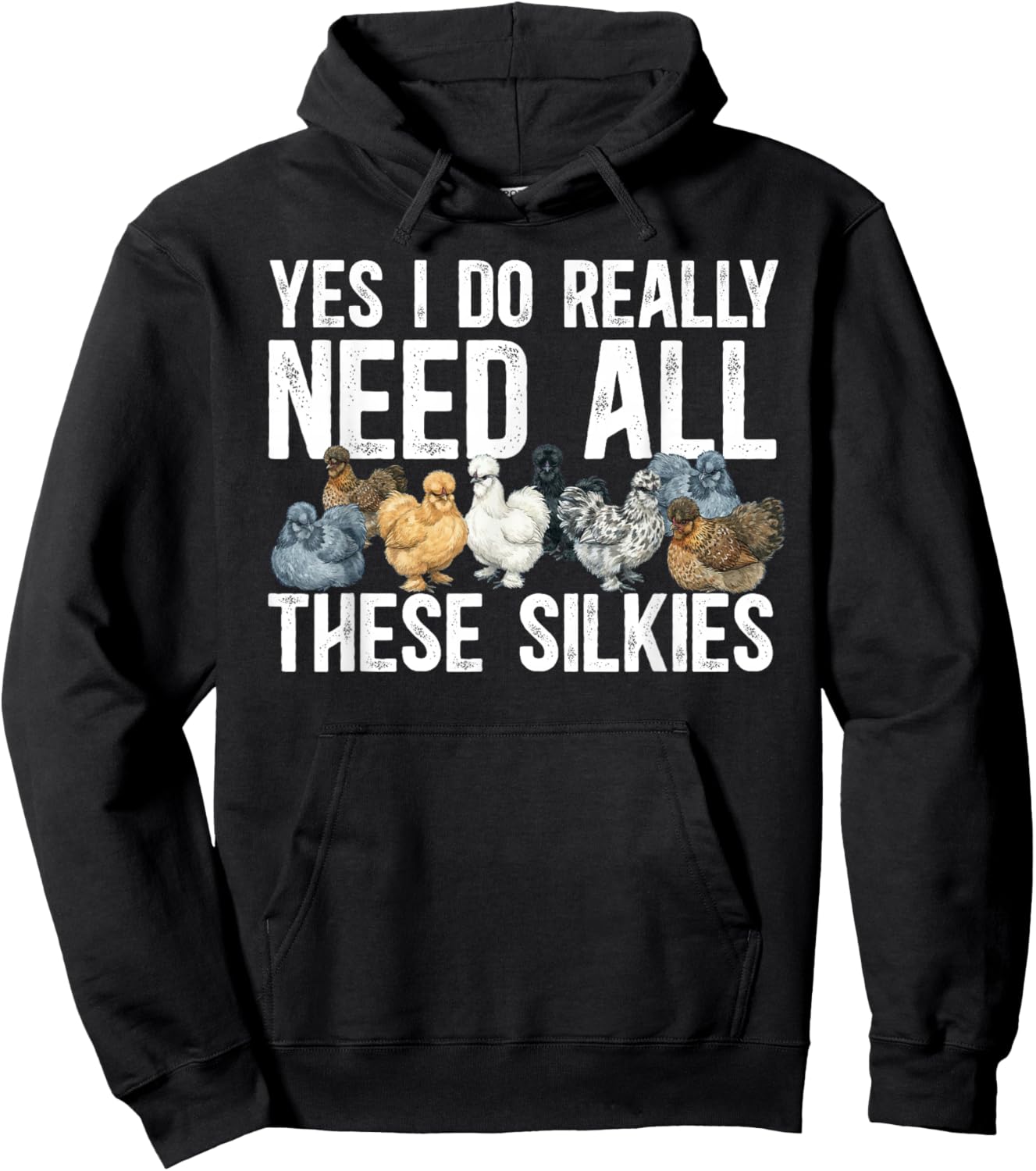 Silkie Chicken Lover Funny Silkie Owner Silkie Chicken Mom Hoodie - Hoodie | Black