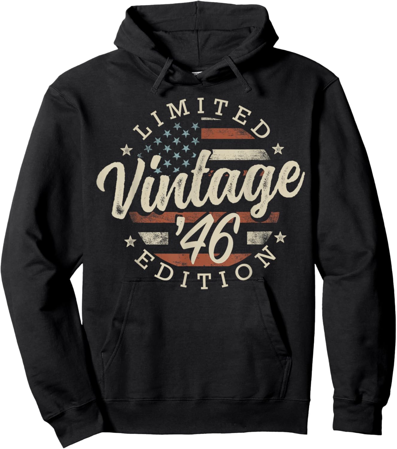 Vintage 1946 Limited Edition USA Flag 79th Birthday Hoodie - Hoodie | Black